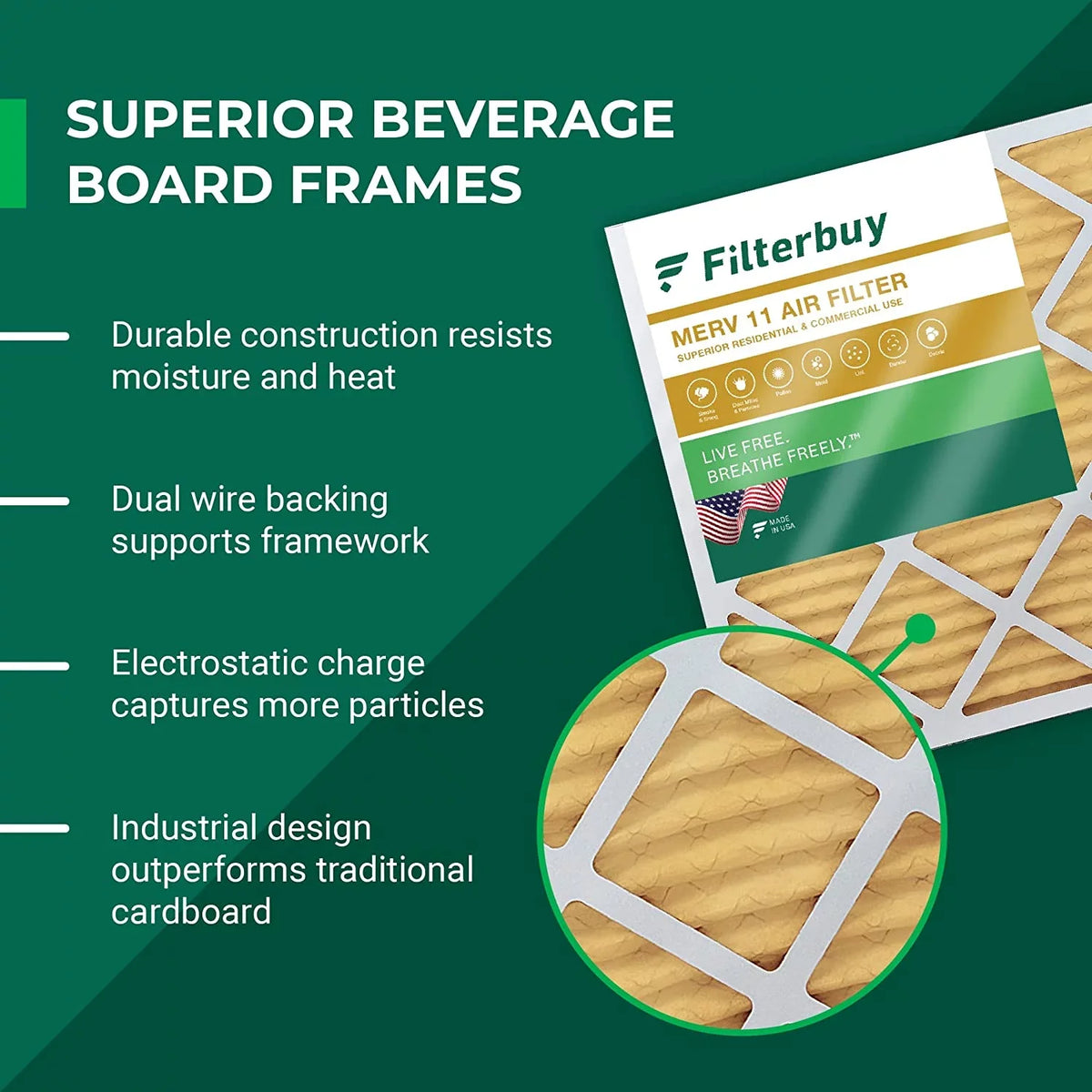 Filterbuy 16x20x4  11 Pleated   Furnace Air Filters (2-Pack)