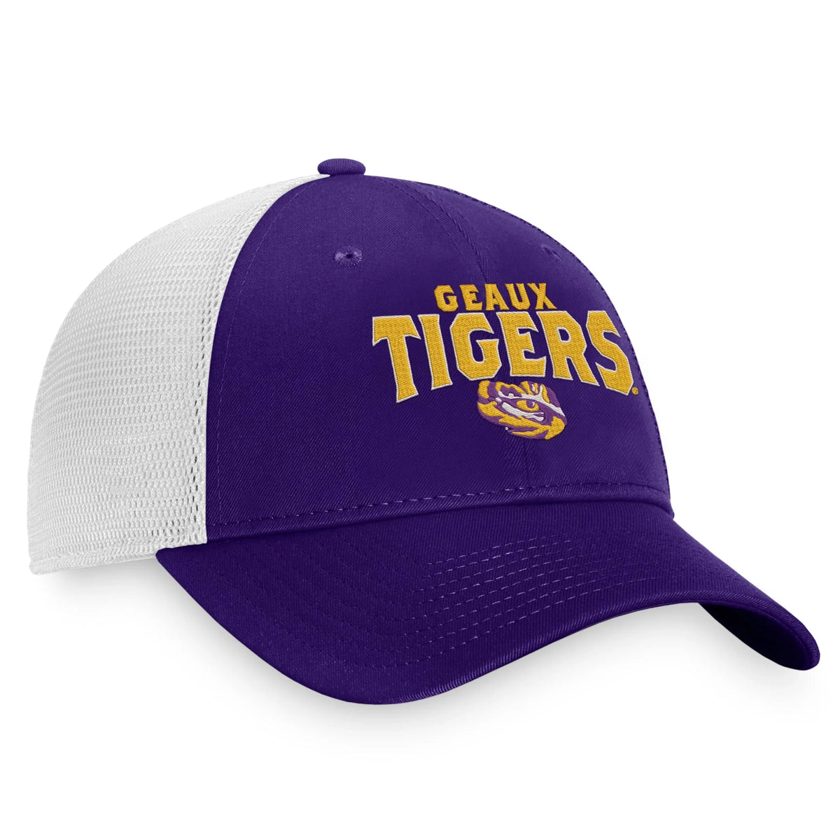 Men's Top of the World Purple  Tigers Breakout Trucker Snapback Hat -