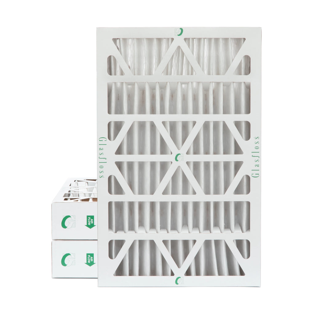 16x25x4  10 Pleated  Furnace Air Filters by Glasfloss Industries. ( 3 Pack ) Exact Size: 15-1/2 x 24-1/2 x 3-3/4