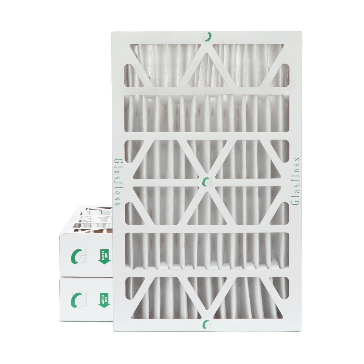 16x25x4  10 Pleated  Furnace Air Filters by Glasfloss Industries. ( 3 Pack ) Exact Size: 15-1/2 x 24-1/2 x 3-3/4