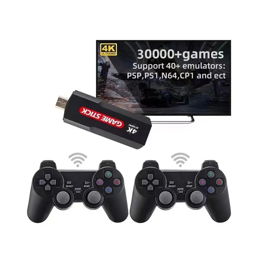 Upgrade Wireless Retro Games Console,  Plus Game Stick Retro Console Double Wireless Controller,30000+ Games,128GB