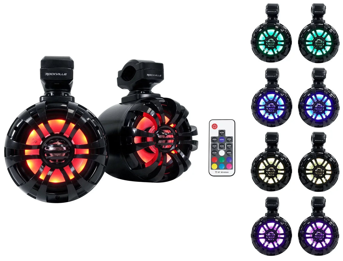 Pair Memphis Audio  Pods+ Tower Speakers+Amp For 2018+ Polaris Ranger