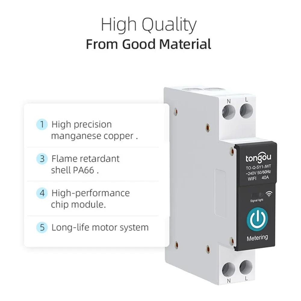 Smart Home Wireless Switch With Metering Function Smart Wifi Circuit Breaker Can Remotely Control Home Switch