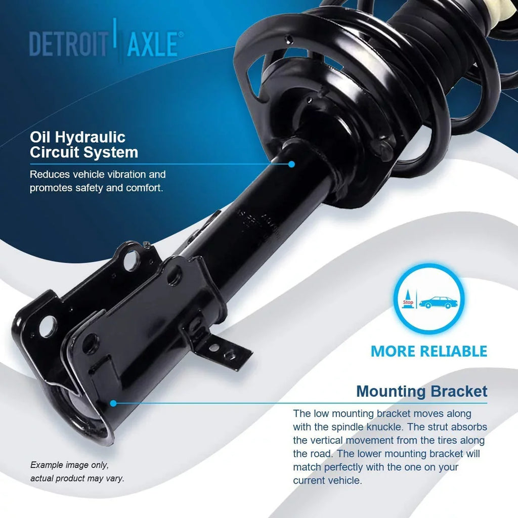 Detroit Axle - Front Struts for  2009-2019 Dodge Journey Complete 2 Struts w/Coil Spring 2010 2011 2012 2013 2014 2015 2016 2017 2018 Replacement Quick Install Ready Struts Assembly