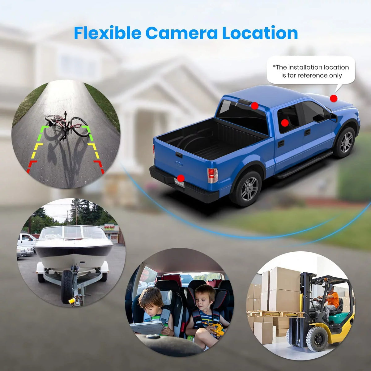 '-  Wireless Backup Camera for Trucks, 3Mins  Installation, Mini Size Back Up Camera Systems for Car, Super Night Vision Rear/Front View with 5'' Monitor