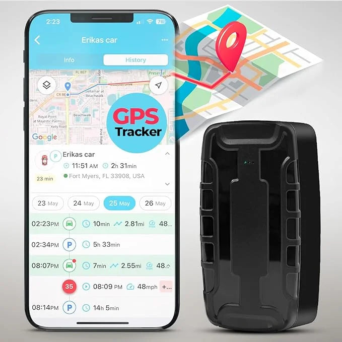 Hidden Magnetic Portable Ready-to-Use  Tracker for Vehicles, Real-Time  Car Tracker Device, Waterproof  Tracker, Tracking Devices with Theft Alert and 2 Month Long Battery Life.