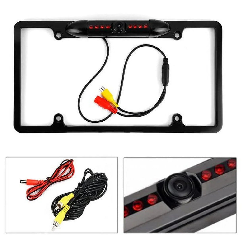 Absolute Backup Camera Rearview License Plate Frame for   - Black