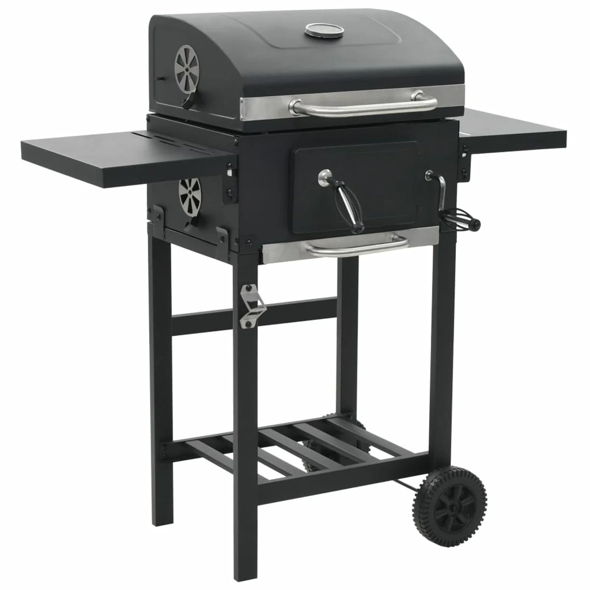 Charcoal-Fueled  Grill with Bottom Shelf Black