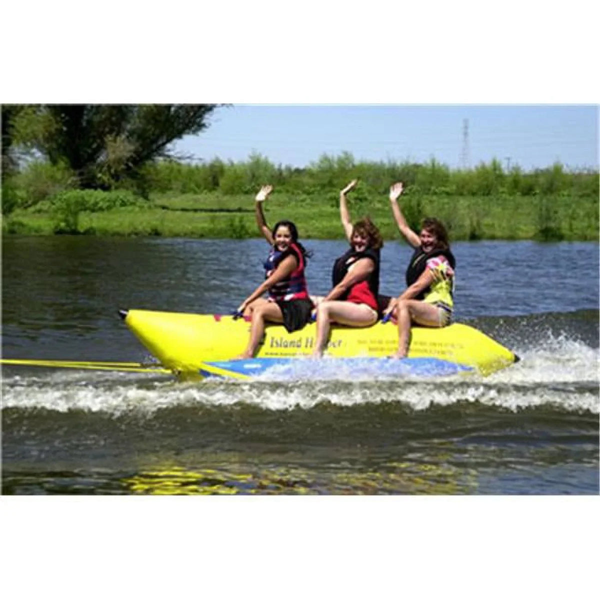 Aqua Sports 420-3 3 Passenger  13 feet in-line Seats Island Hopper Recreational Banana Water Sled