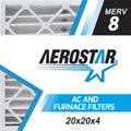 Aerostar 20x20x4   8, Pleated Air Filter, 20 x 20 x 4, Box of 3, Made in the