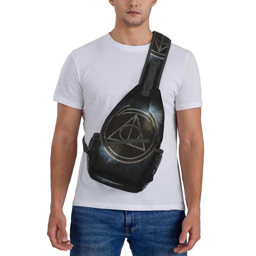 Harry Potter Deathly Hallows Sling Bag Crossbody Backpack Chest Bags Diagonally Travel Daypack For Women Men Adults Teen
