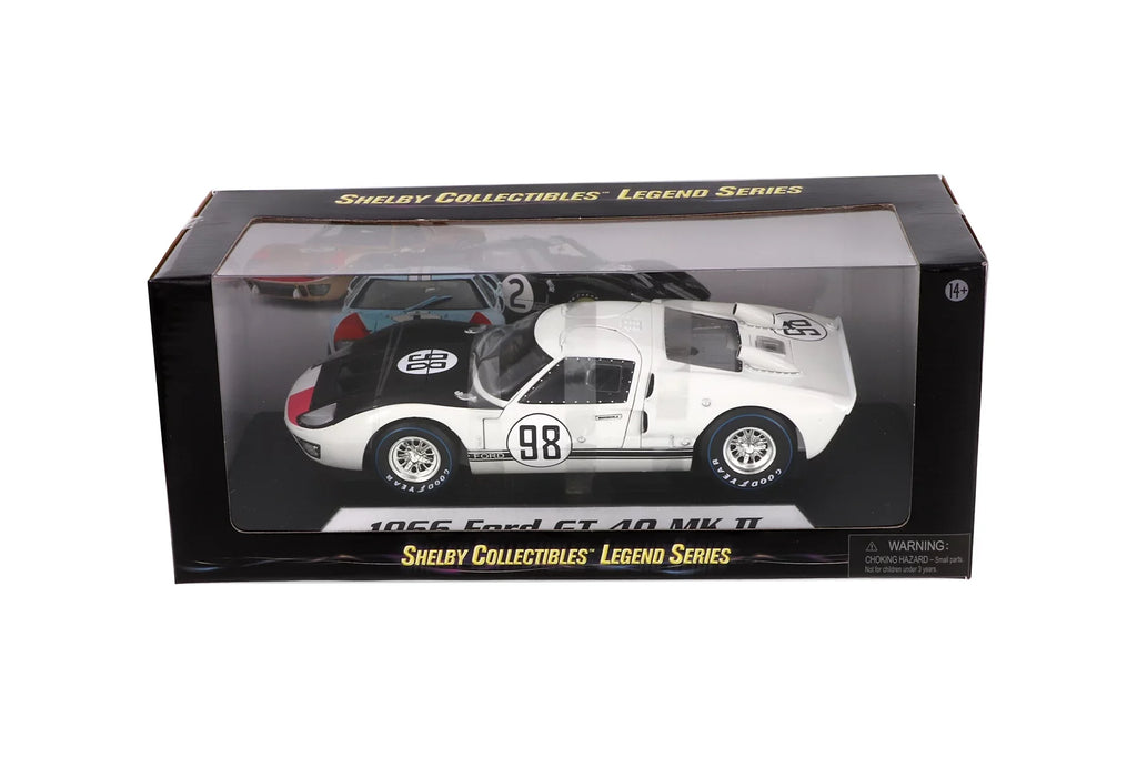 Shelby 1966 Ford -40   #98, White - Shelby Collectibles  - 1/18 scale Diecast Model Toy Car