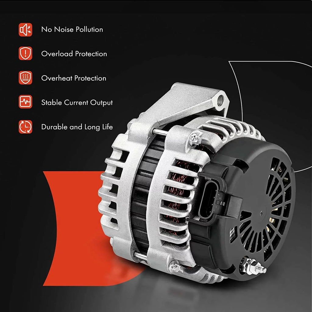 '-Premium Alternator Compatible with Isuzu Trooper 2000-2002 & Acura  1999,  3.5L, 90Amp 12Volt  6-Groove Clutch Pulley