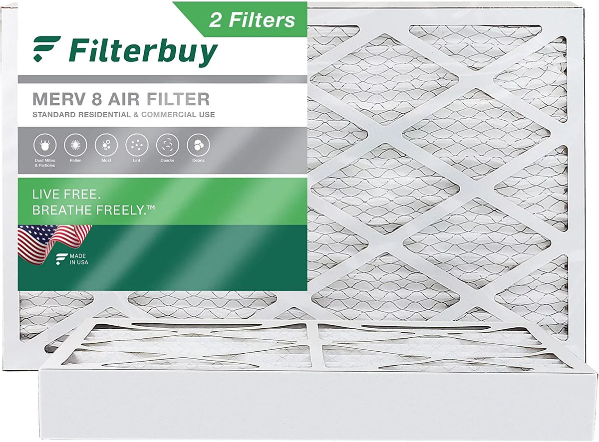 Filterbuy 8x20x4  8 Pleated   Furnace Air Filters (2-Pack)