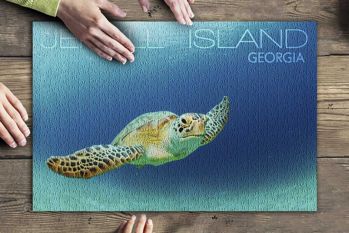 Jekyll Island, Georgia, Sea Turtle (19x27 inches, Premium 500 Piece Jigsaw Puzzle for Adults and Family, Made in )