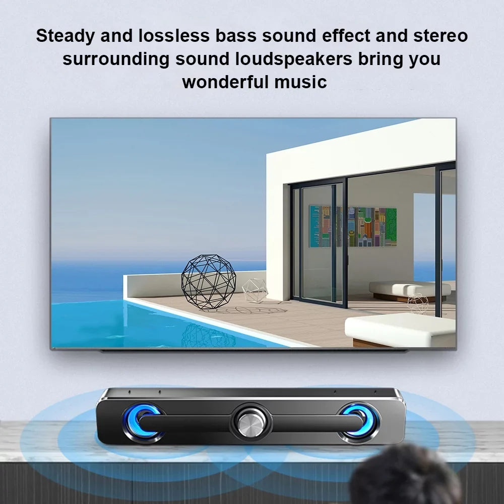 Carevas -111 Computer Speaker  Wired Powerful Bar Stereo Subwoofer Bass Speaker Surround Sound Box for  Laptop Phone Tablet