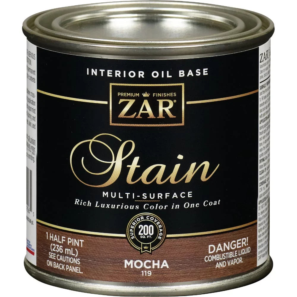 1PACK  Oil-Based Wood Stain, Mocha, 1/2 Pt.