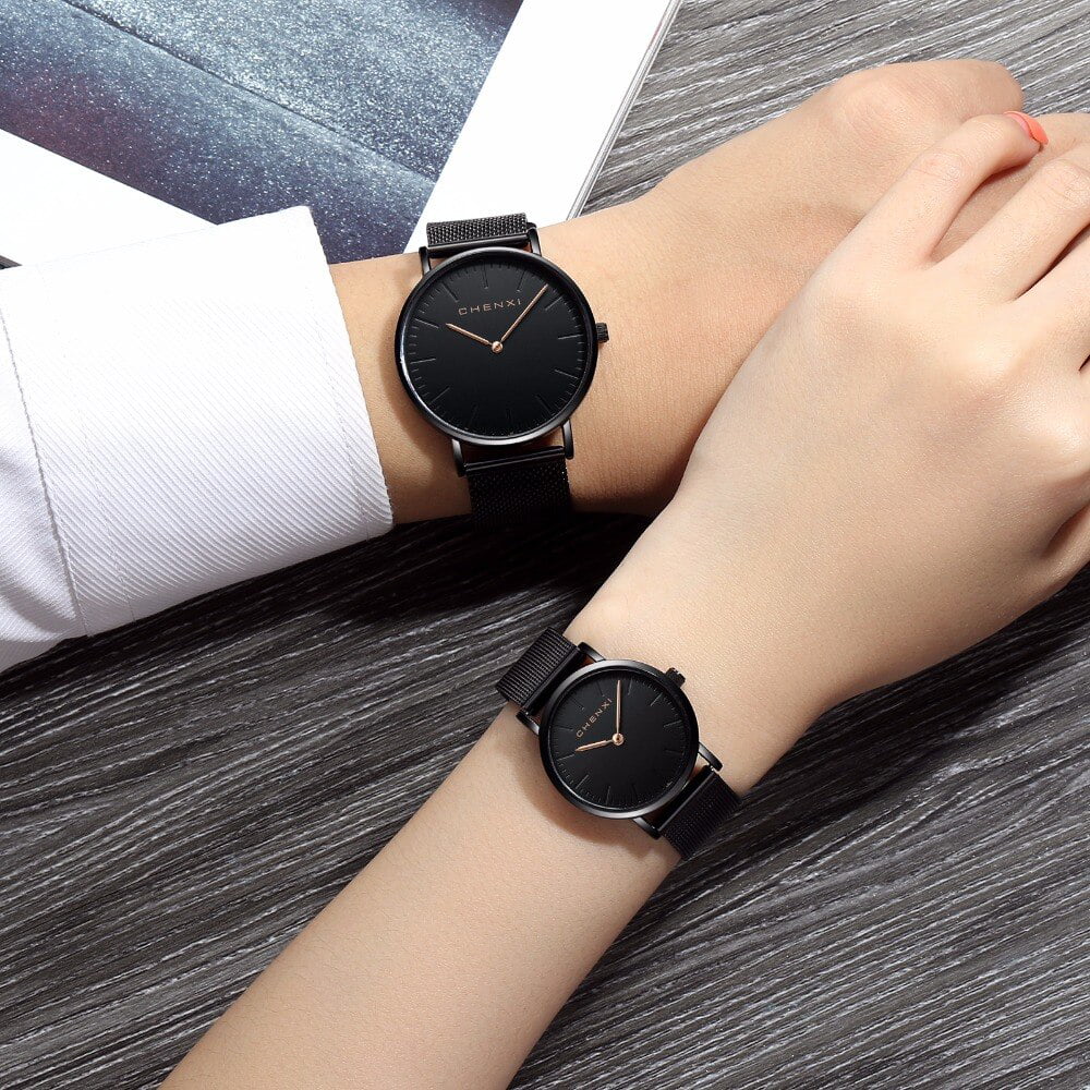 Fashion Rose gold Lover Watches Men Waterproof Ultra thin Quartz Watch Top Luxury Brand Woman Elegant Dress Ladies Watch