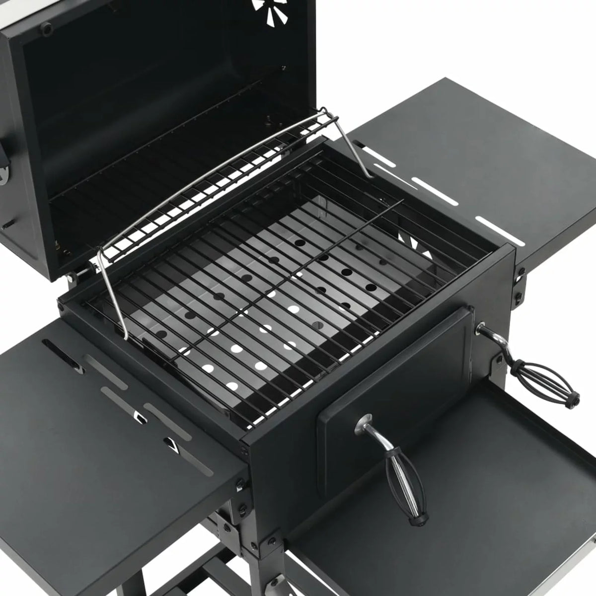 Charcoal-Fueled  Grill with Bottom Shelf Black