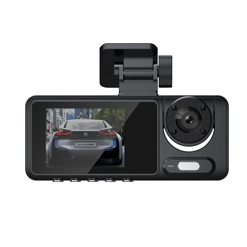 Car Dash Cam 1080P Dual Lens Front/Rear/Inside -sensor Video Recorder Monitor System