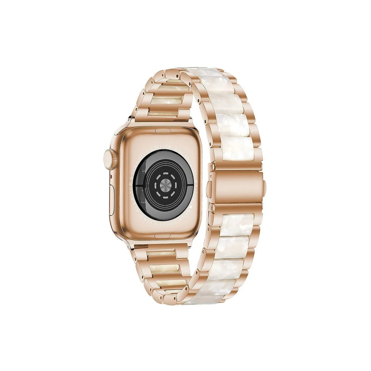 Worryfree Gadgets Metal & Resin Wristband for Apple Watch Rose Gold/White 38/40/41mm (-)