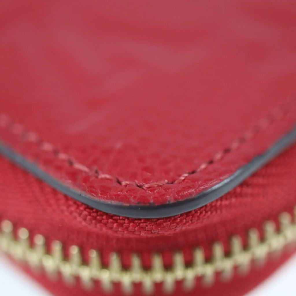 Pre-Owned   Louis Vuitton Zippy Wallet Long  Monogram Implant Cerise Zip Around Round Zipper (Good)