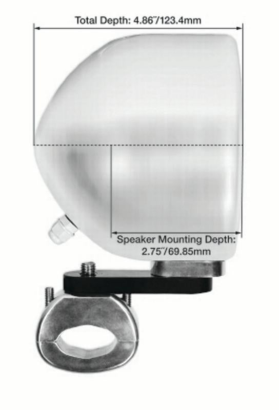 (2) Rockville  4" Chrome Swivel Aluminum Motorcycle Handlebar Speaker Pods
