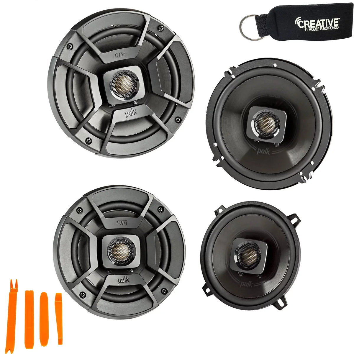 Polk Audio -  Pair Of  6.5" Coaxial and  Pair Of  5.25" Speakers - Bundle Includes 2 Pair