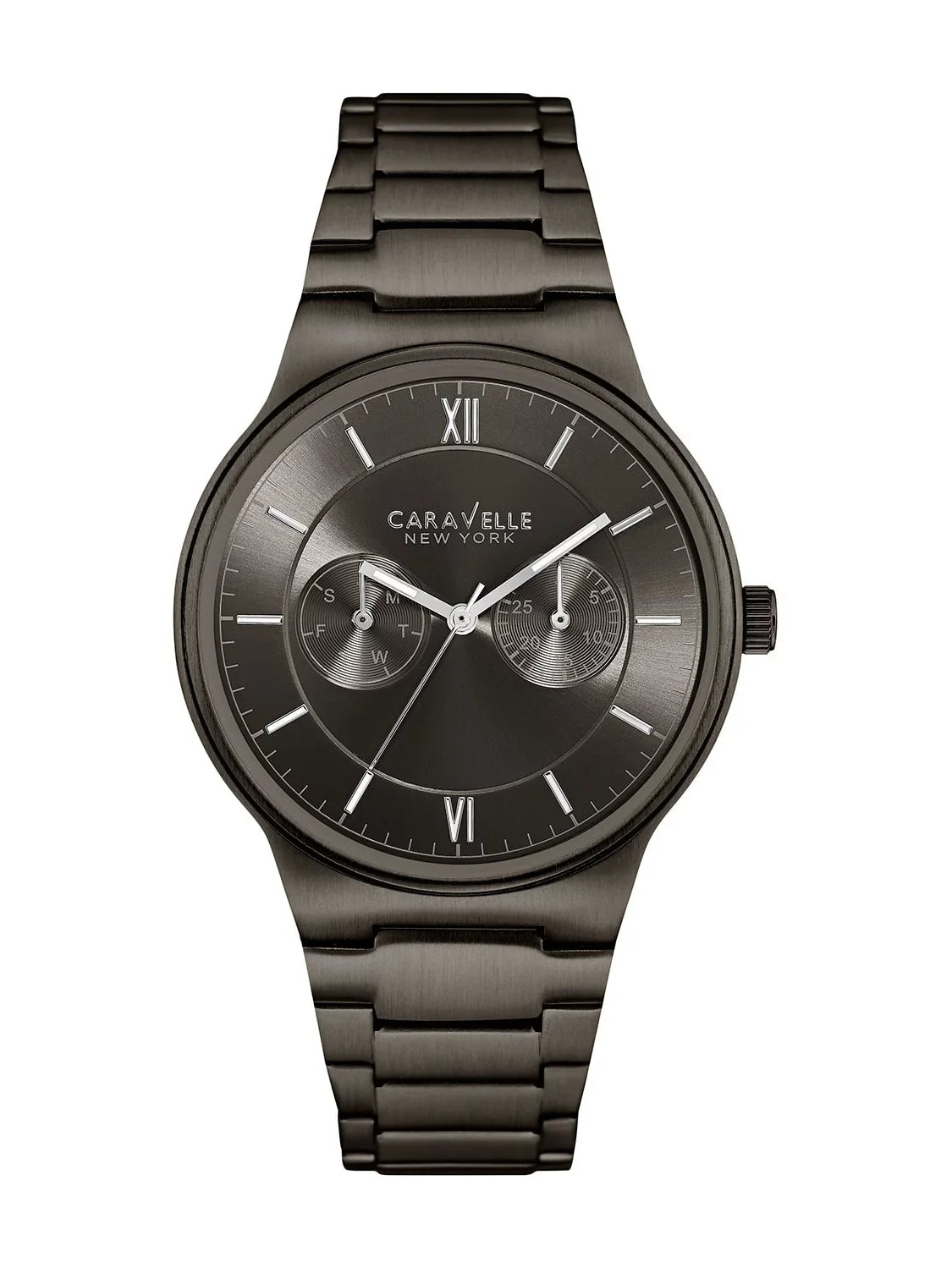 Caravelle 45A136 Men's Dress Grey Dial Gunmetal  Stainless Steel Bracelet Watch