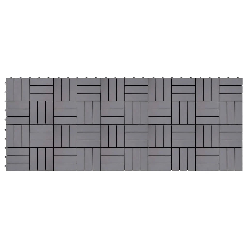Anself 10 Piece Deck Patio Pavers Tiles Set Acacia Wood Interlocking Decking Flooring Tiles Bathroom Patio Poor Balconies Spa Area Suit for Indoor  Use Gray Wash 11.8 x 11.8 Inches ( x )