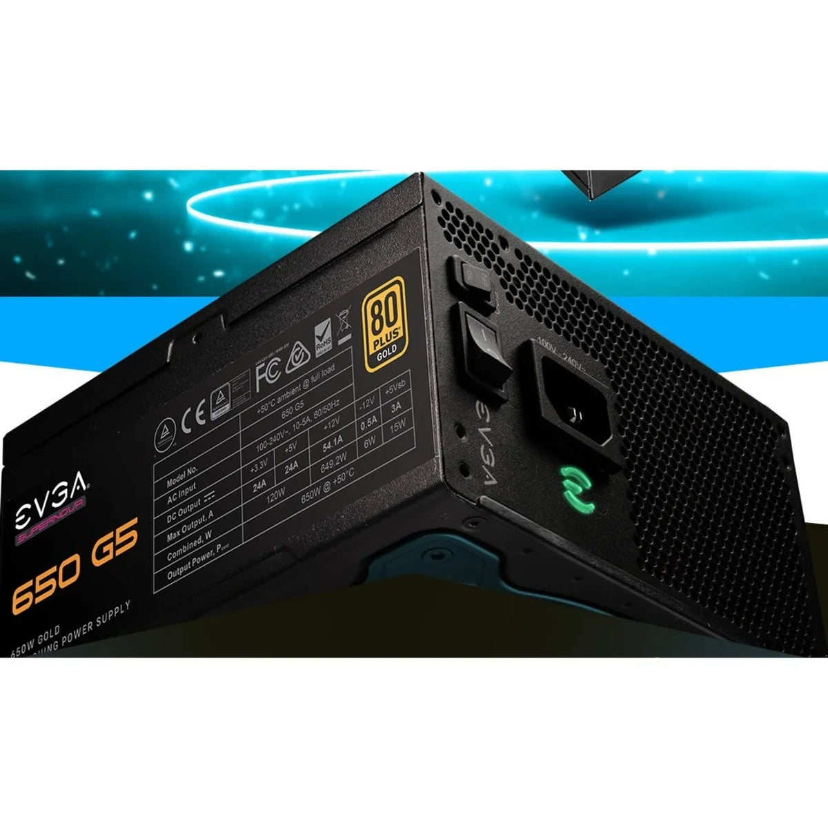 SuperNOVA 650 , 80 Plus Gold 650W, Fully Modular, Eco Mode with  Fan, 10 Year Warranty, Includes Power  Self Tester, Compact 150mm Size, Power Supply 220--0650-