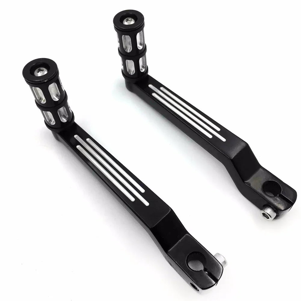 '- Style 009C- Black Aluminum Heel Toe Shift Levers w/ Shifter Pegs For Harley Davidson Electra Glide 1988 and later