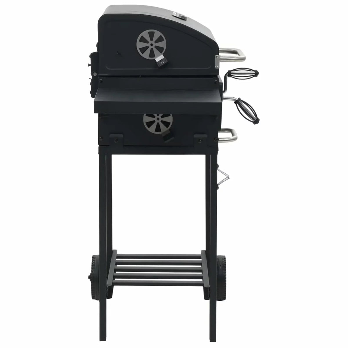 Charcoal-Fueled  Grill with Bottom Shelf Black