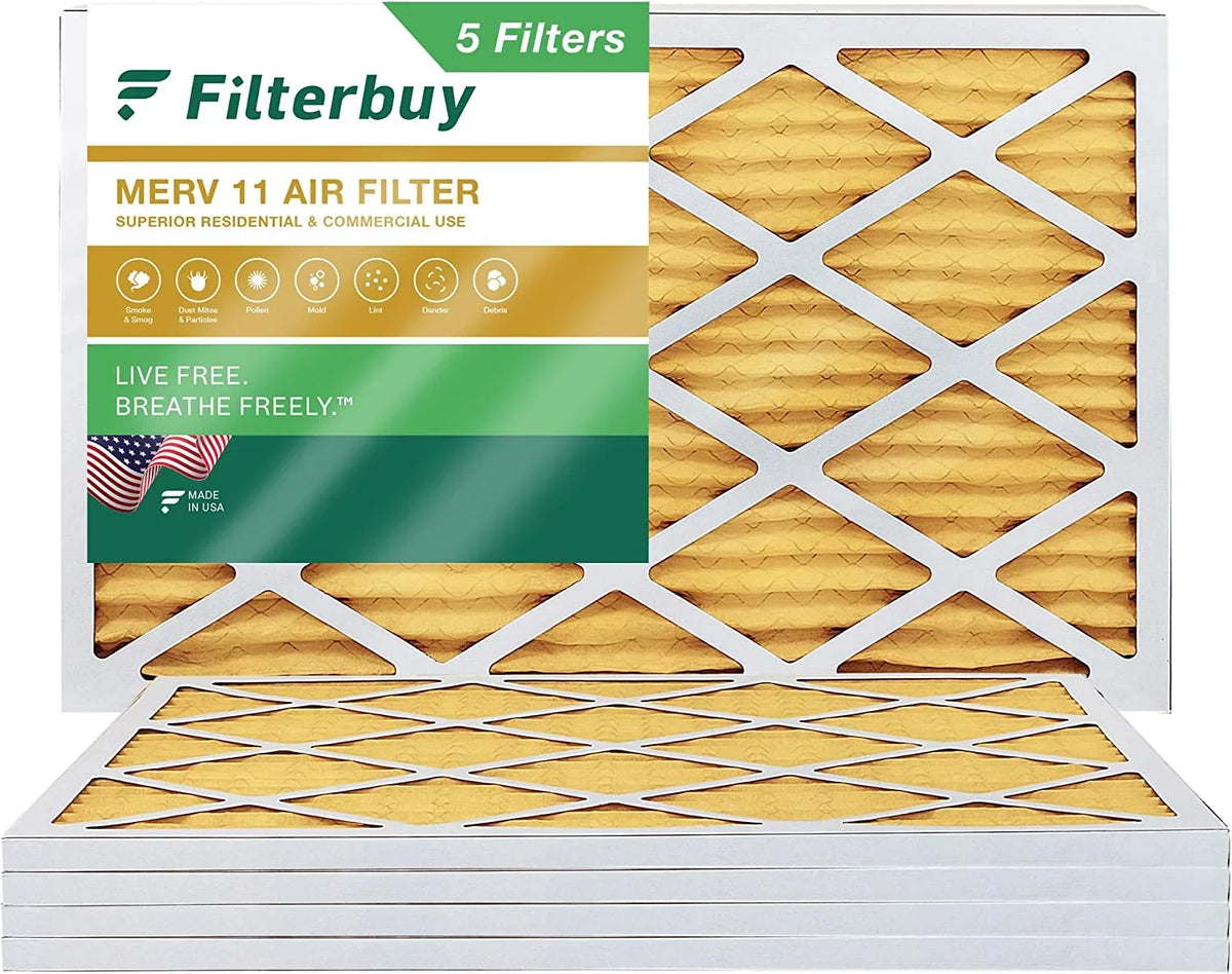 Filterbuy 20x32x1  11 Pleated   Furnace Air Filters (5-Pack)