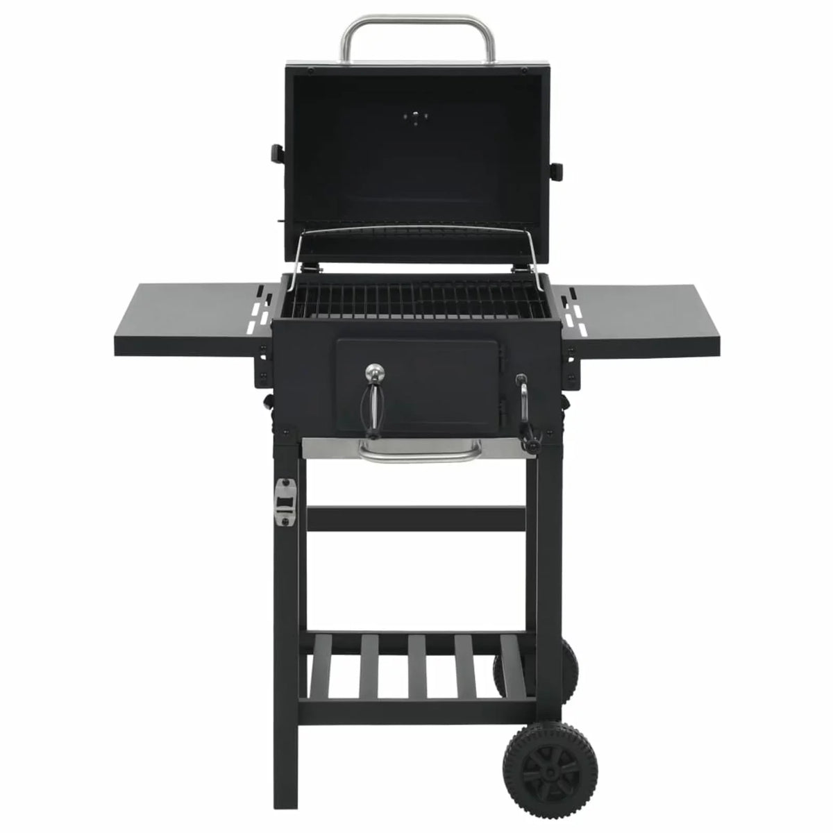 Charcoal-Fueled  Grill with Bottom Shelf Black