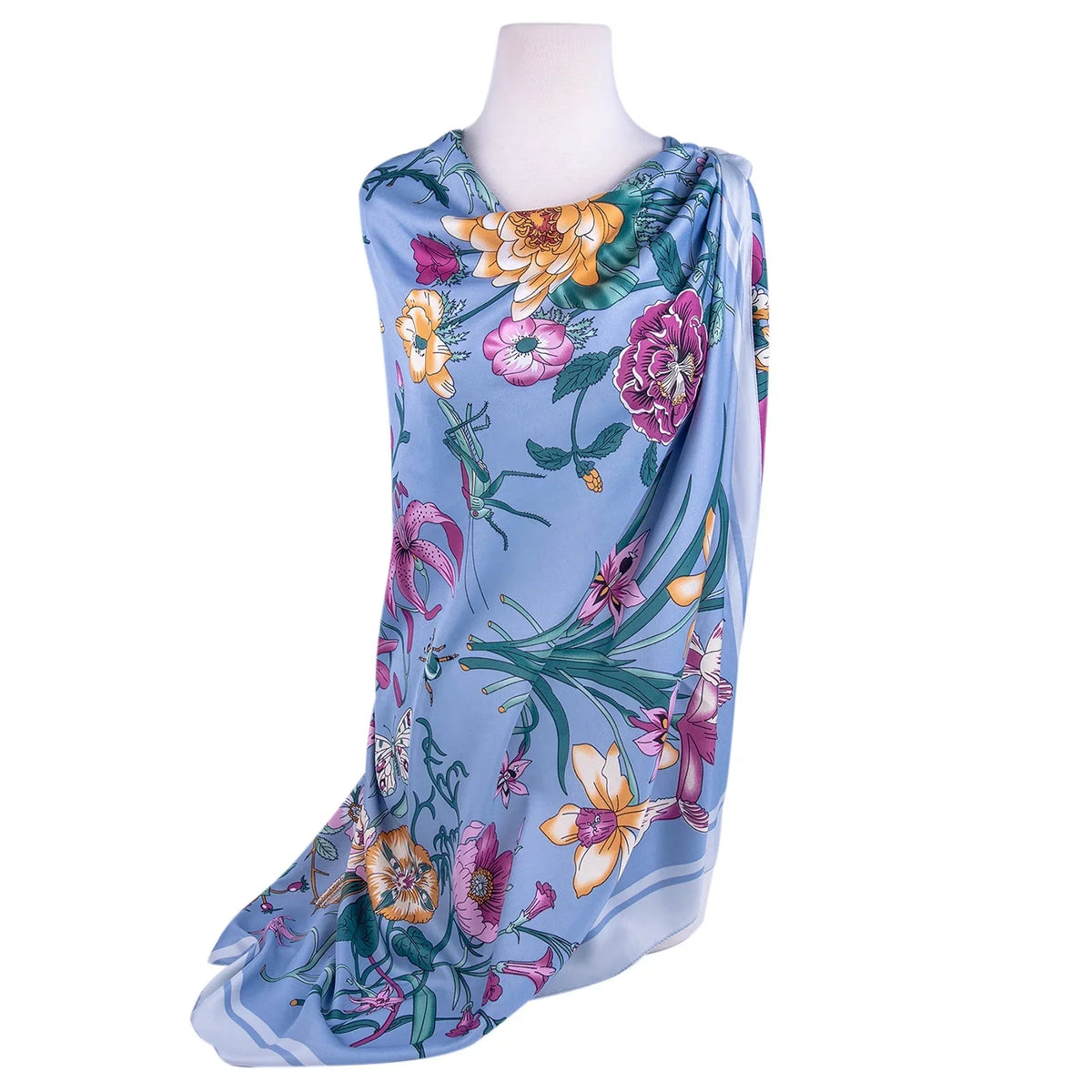 Evening Shawl and Wrap for Women Botany Lilac Silk Shawl 51x51'' (130 * 130 cm) Travel Scarf Tops Fashion Shawl for Wedding