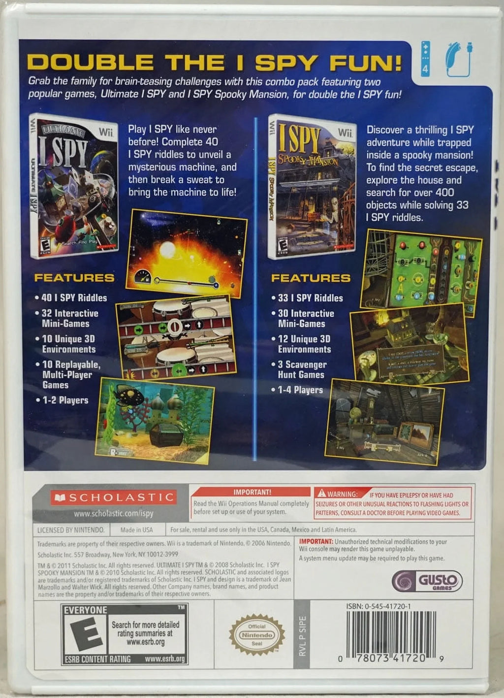 Spy Bundle For Wii ~ Two Games in One (Ultimate  Spy +  Spy Spooky Mansion)