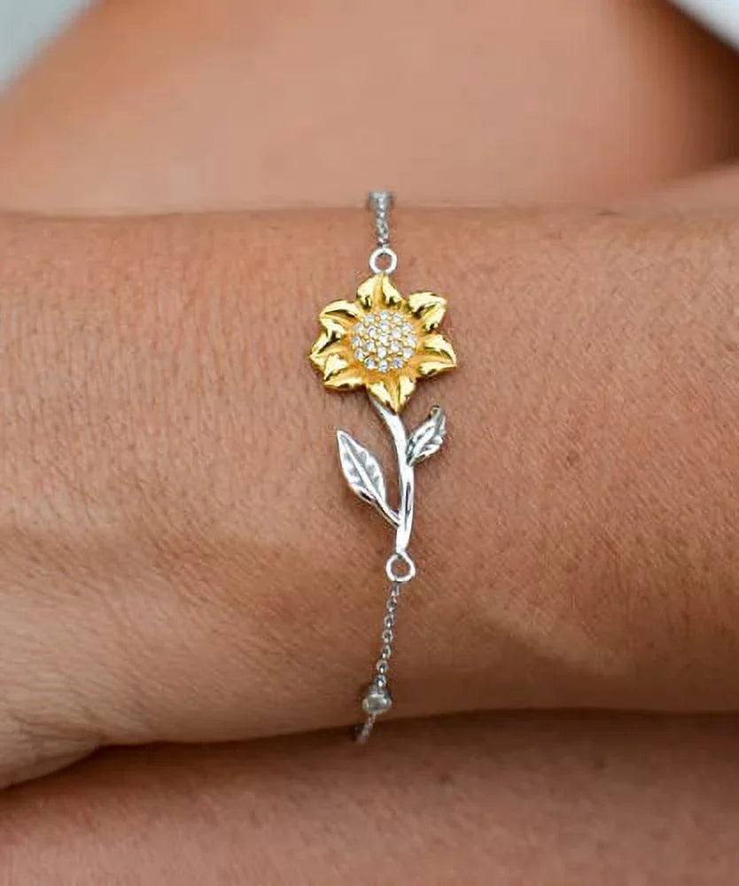 amangny Cheap Wife Gifts,  Wish That Our Love Will Last and Grow Stronger with Each, Sarcastic Holiday Sunflower Bracelet Gifts for Wife, Fancy Wife Gift Ideas, Luxury Wife Gifts, Unique Wife Gifts,