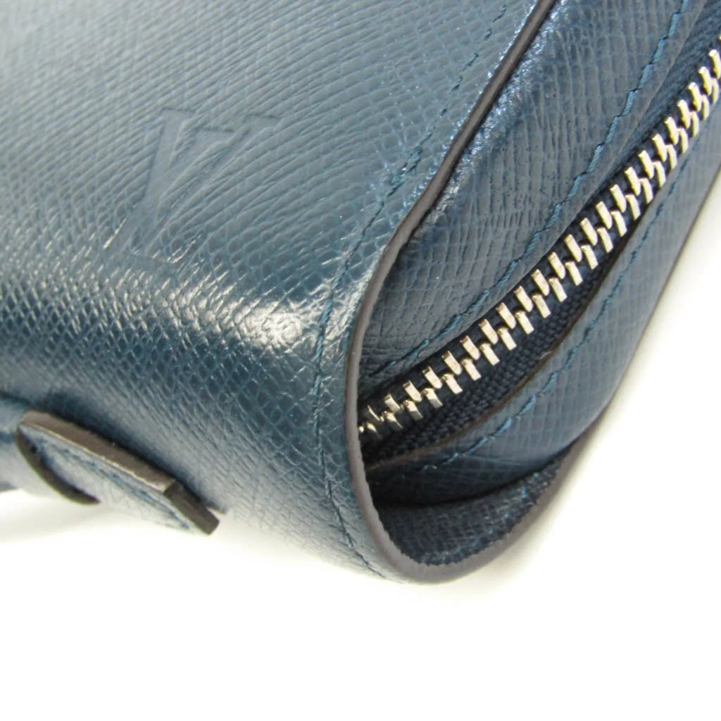 Pre-Owned Louis Vuitton Taiga Zippy   Men's Taiga Leather Long Wallet (bi-fold) Navy Blue (Good)