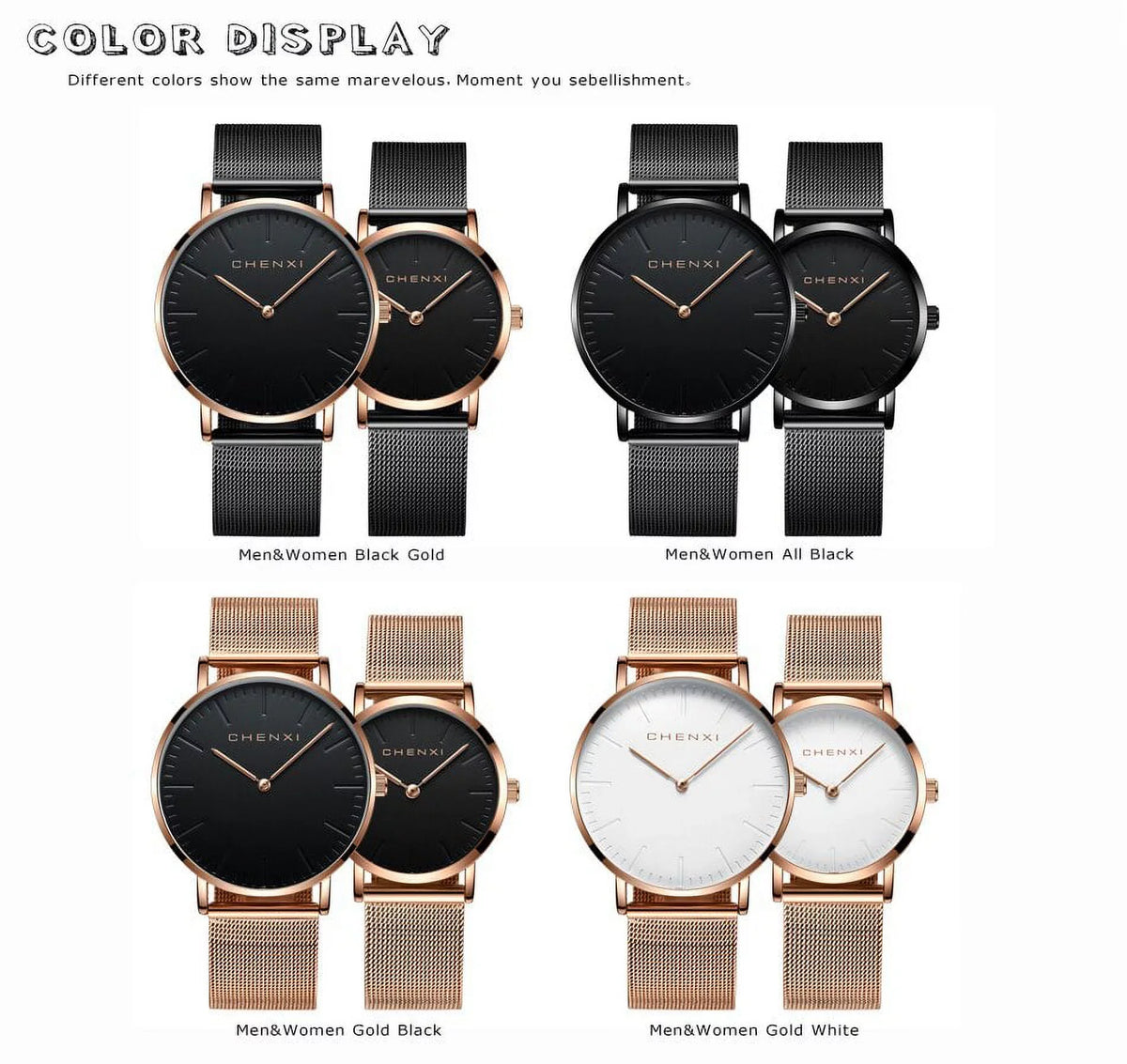 Fashion Rose gold Lover Watches Men Waterproof Ultra thin Quartz Watch Top Luxury Brand Woman Elegant Dress Ladies Watch