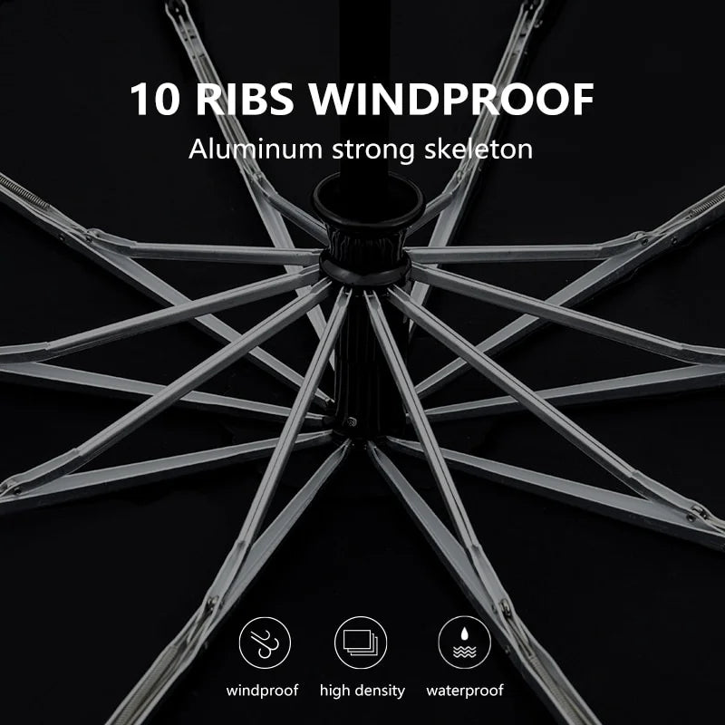 Umbrella Men Business 10 Ribs Wood Handle Golf Sun Umbrellas Windproof Anti  Parasol Clear Umbrella +