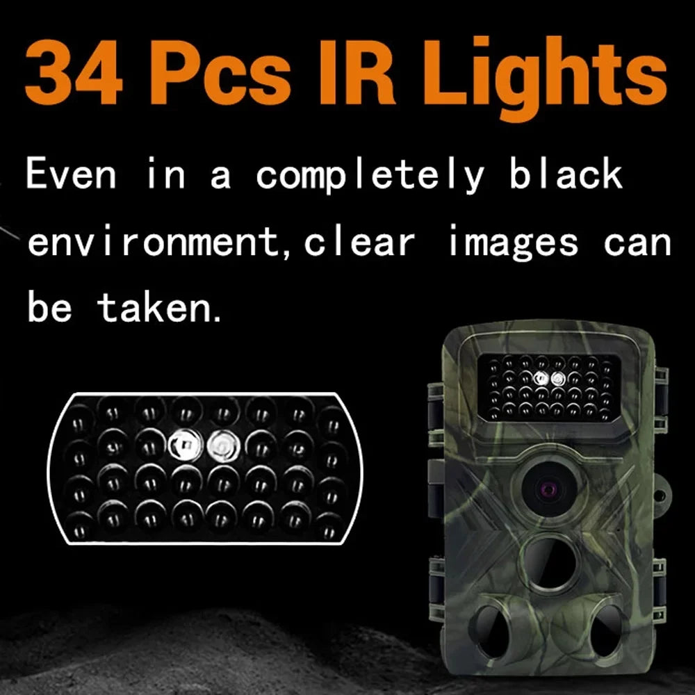 32MP 1080P Outdoor Trail Camera Field Detection Infrared Camera 2.0 Inch  Color Display Day Night Use Hunts Night-Visions Camera  Waterproof