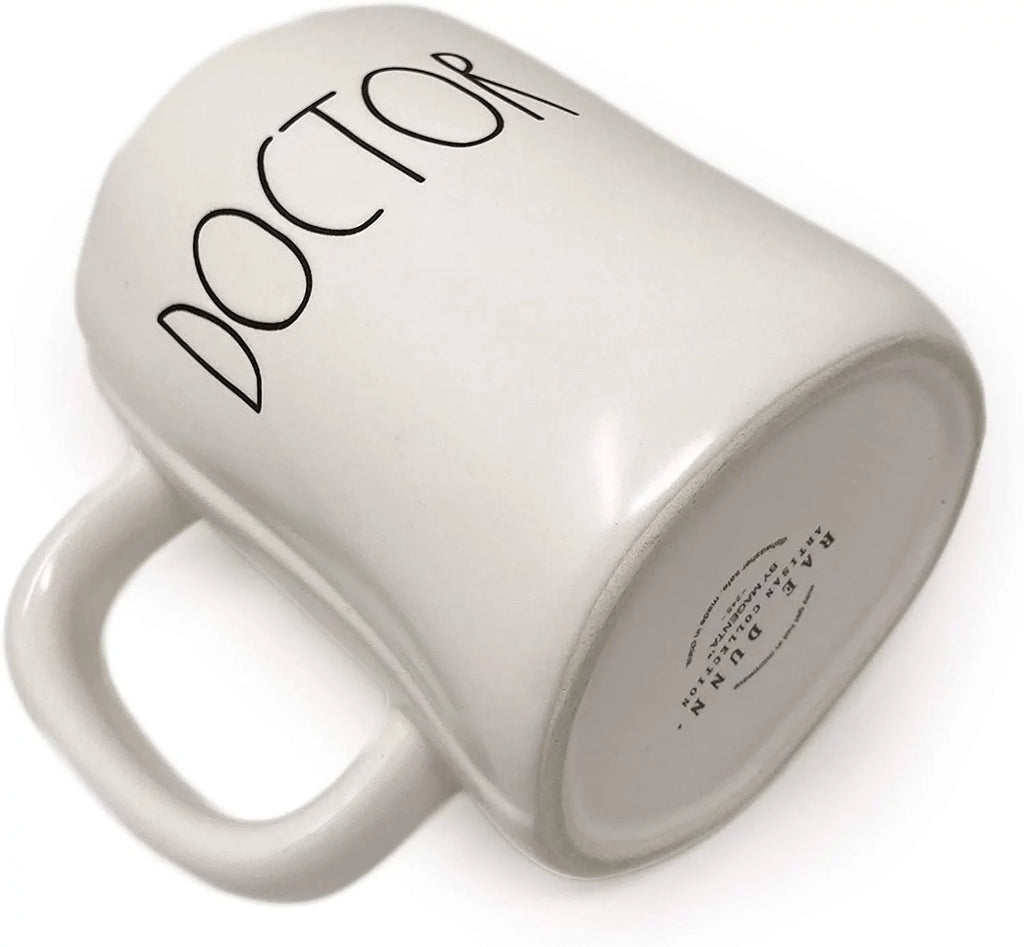 Rae Dunn White   Ceramic Mug with Black  Letter Tea Mug
