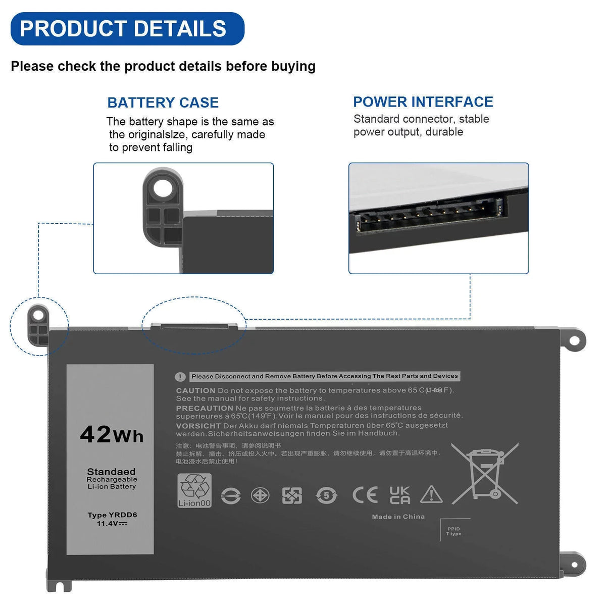 Battery for Dell Vostro 3491 5481 5581,Vostro 5490 5590