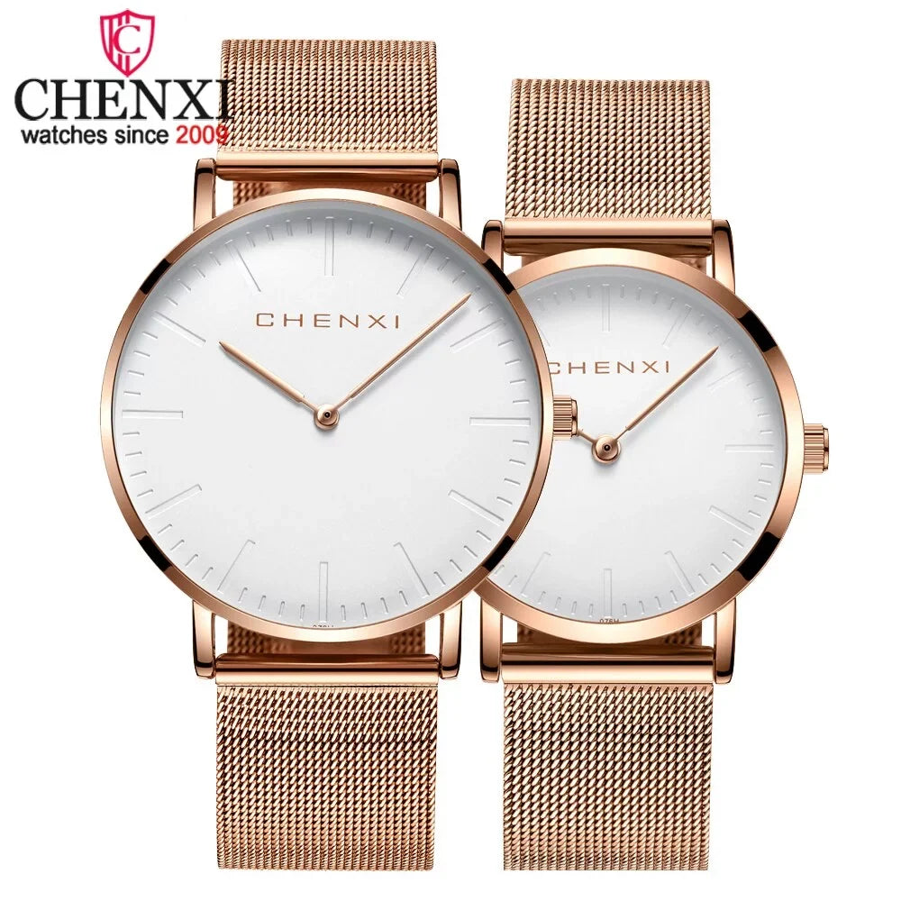 Fashion Rose gold Lover Watches Men Waterproof Ultra thin Quartz Watch Top Luxury Brand Woman Elegant Dress Ladies Watch