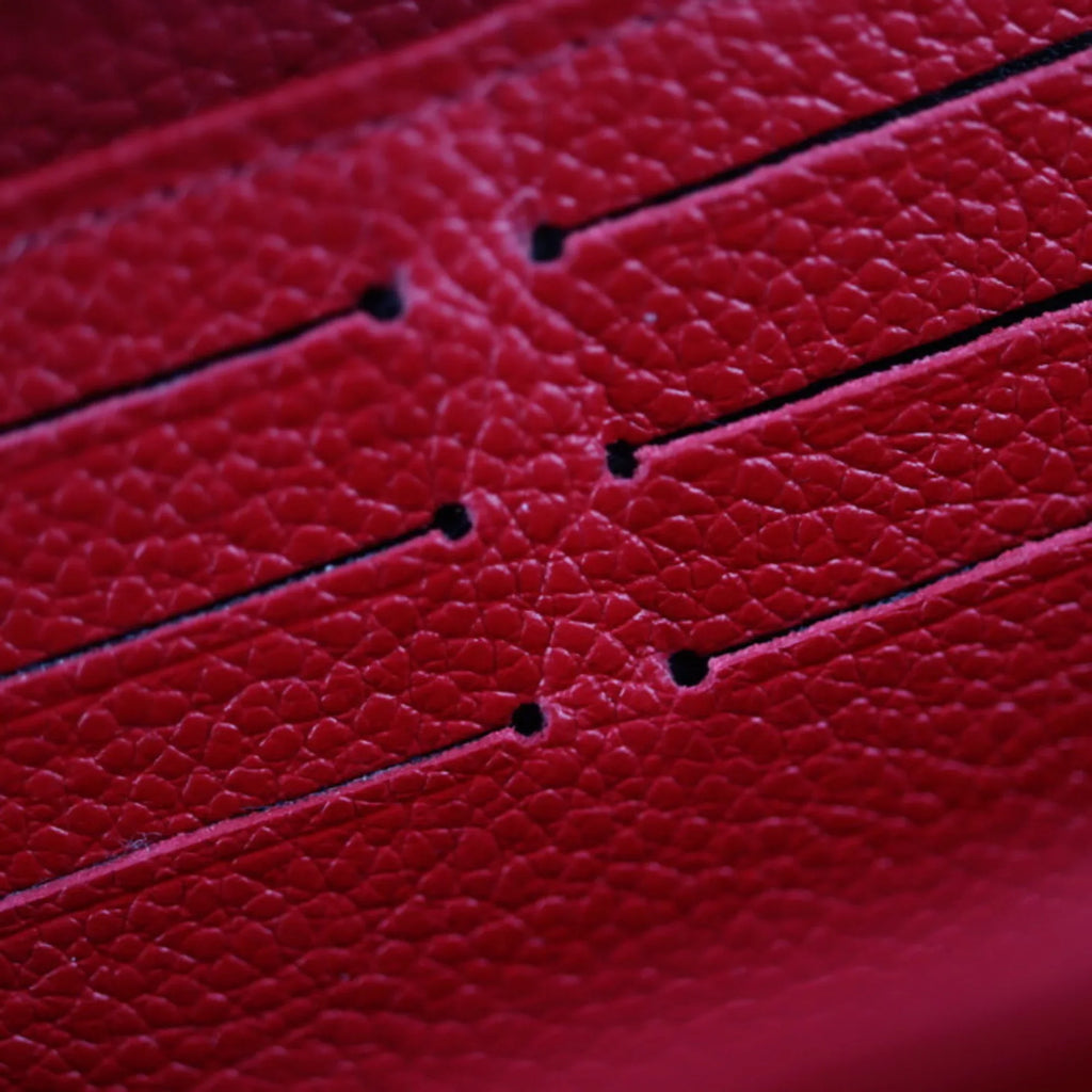 Pre-Owned   Louis Vuitton Zippy Wallet Long  Monogram Implant Cerise Zip Around Round Zipper (Good)