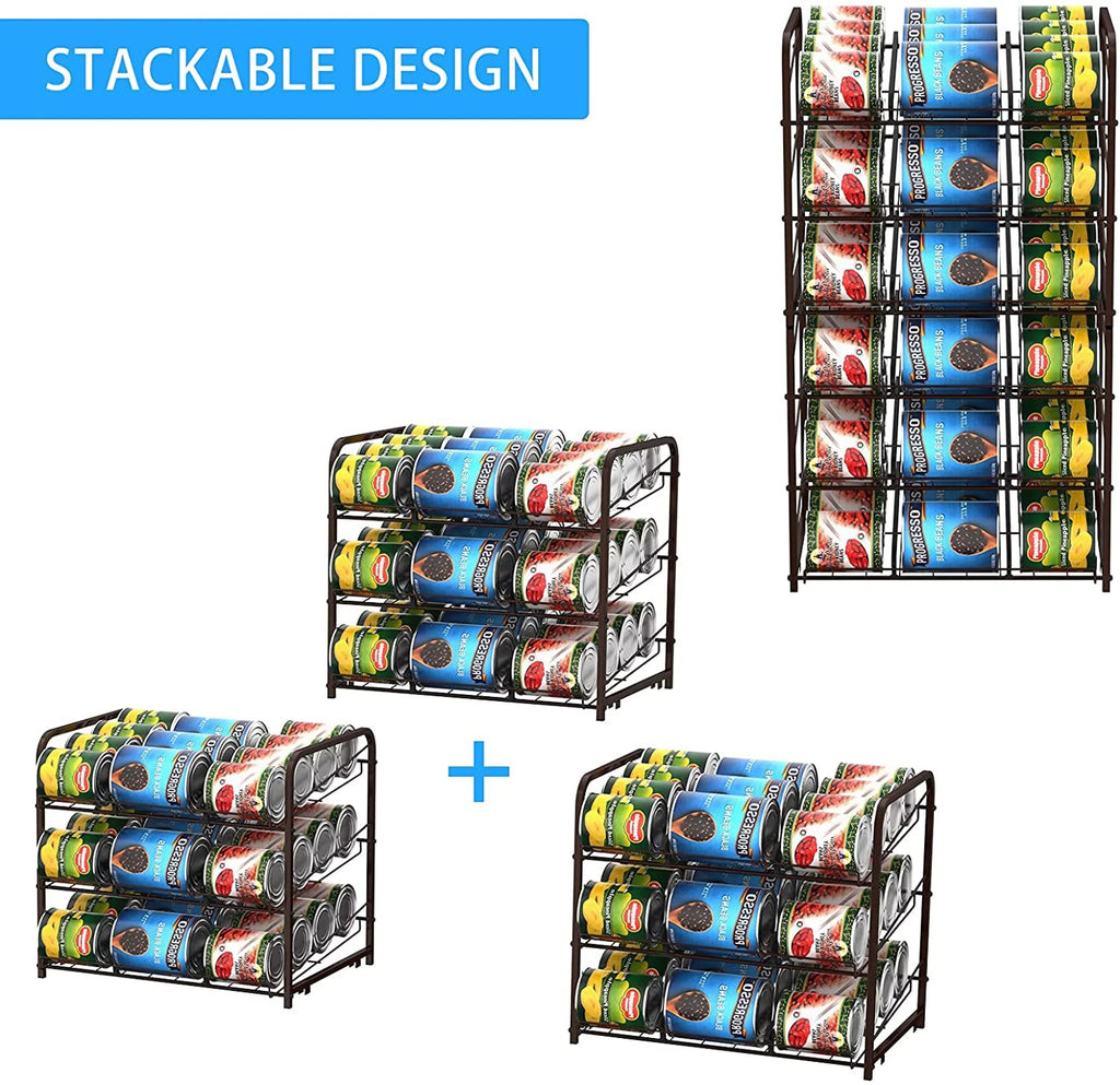 Two-piece Stackable Pull Can Rack Organizer, Suitable For 72 Cans Large Capacity, Kitchen and Living Room Countertops