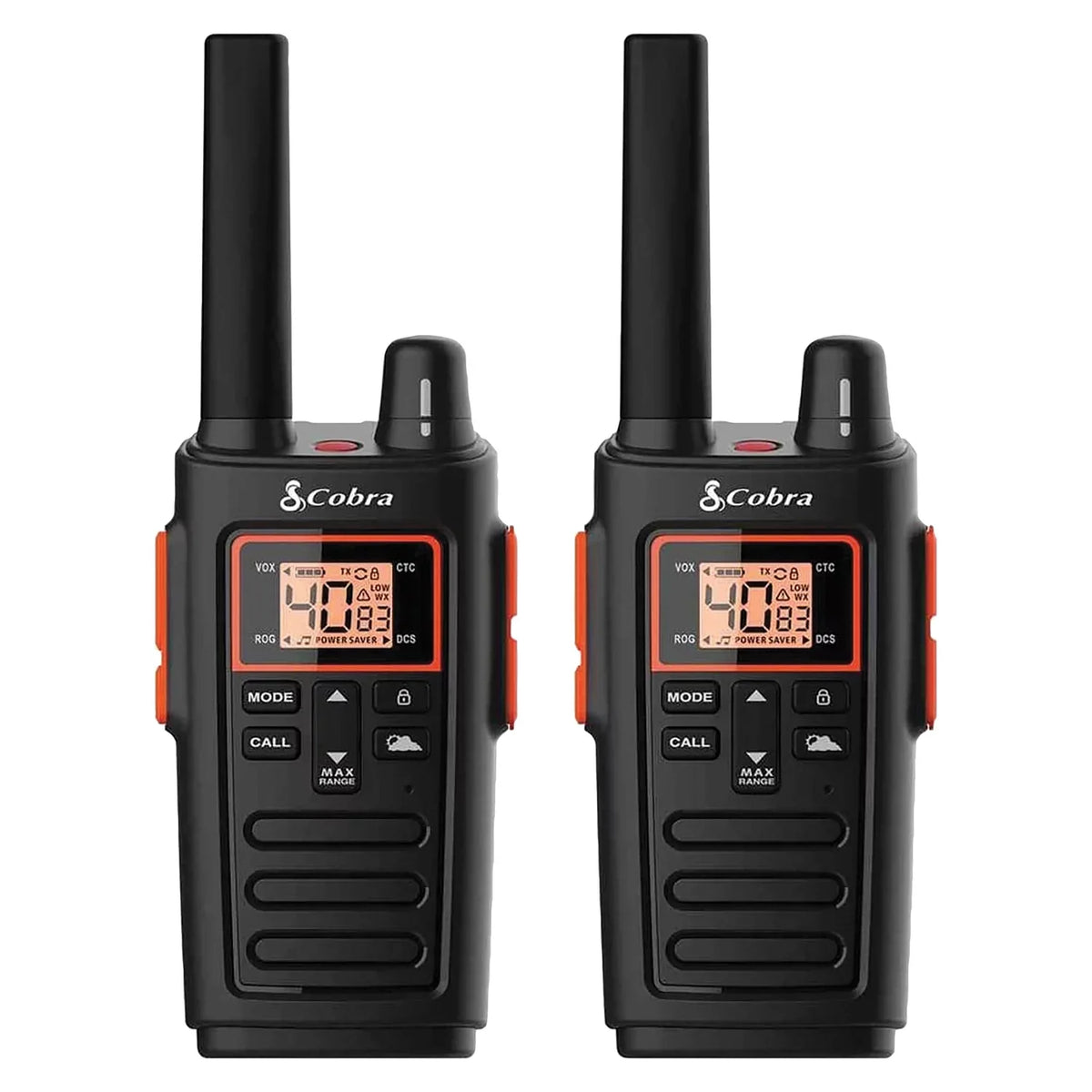 Cobra  Walkie Talkies for Adults - Rechargeable, 40 Preset Channels, Long Range 32-Mile Two-Way Radio Set (2-Pack)