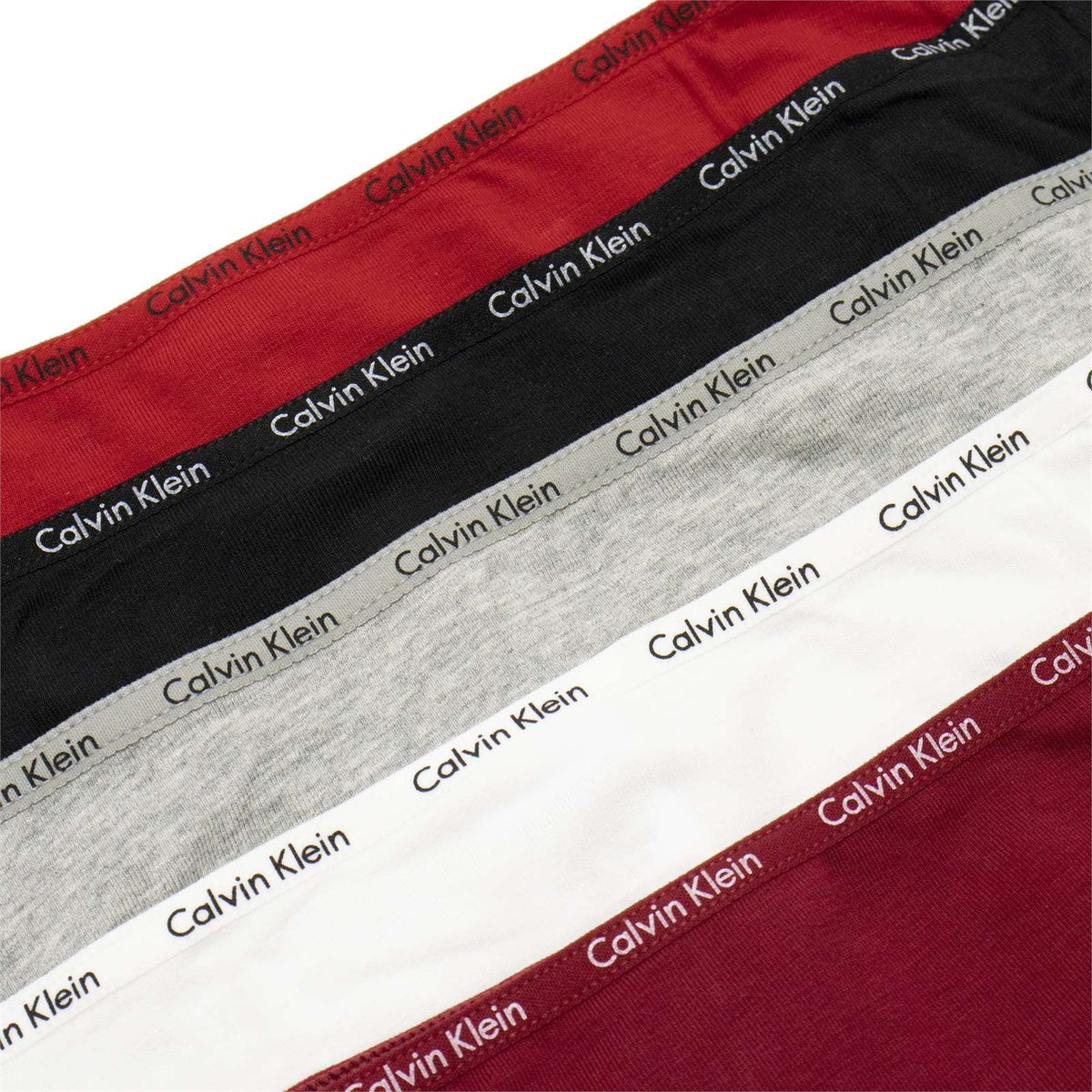 Calvin Klein Women's 5-Pack Signature Cotton Bikini, Red Gala \ Black, -