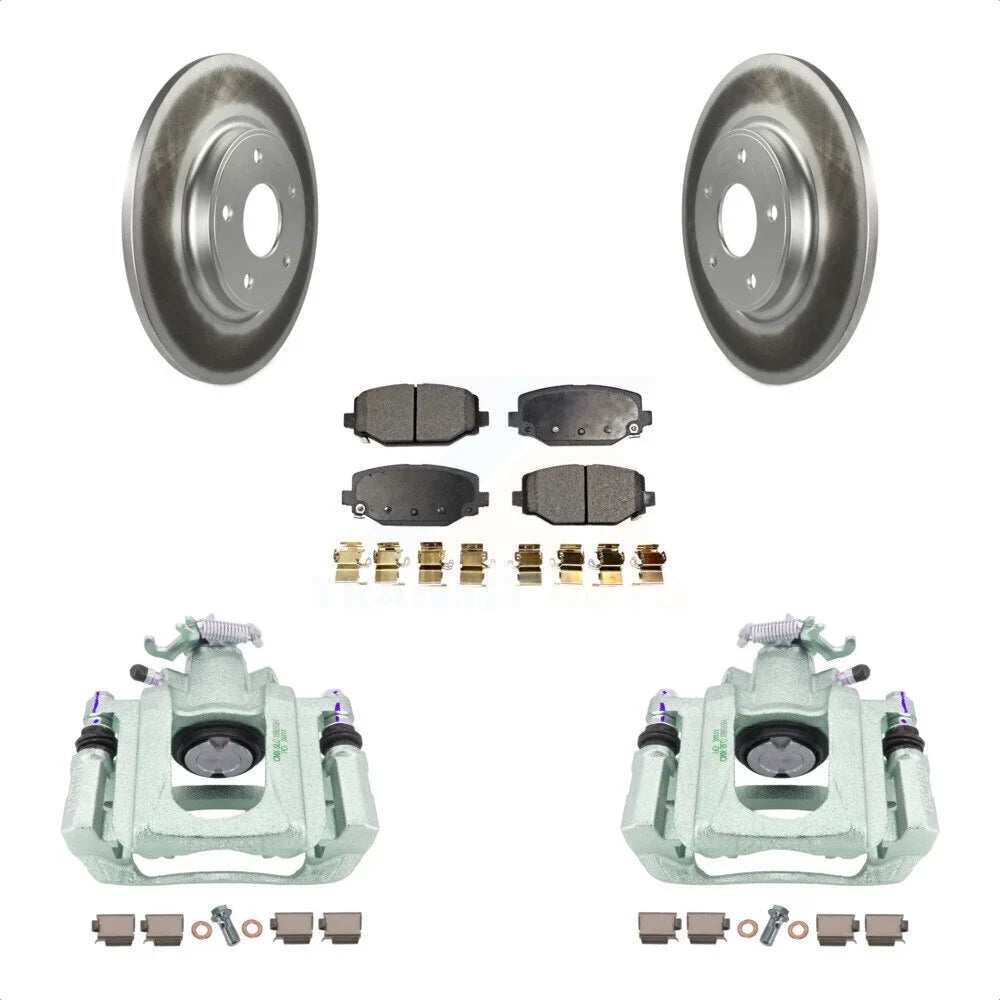 Transit Auto Rear Disc Brake Caliper Coated Rotors And Semi-Metallic Pads Kit For 2012 Ram / With Dual Piston Front -100133P